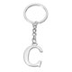 thumbnail image 1 of Cadena de llavero con letra inicial Uxcell Letra C Colgante de llavero Decoración para bolso mochila Plateado, 1 of 7
