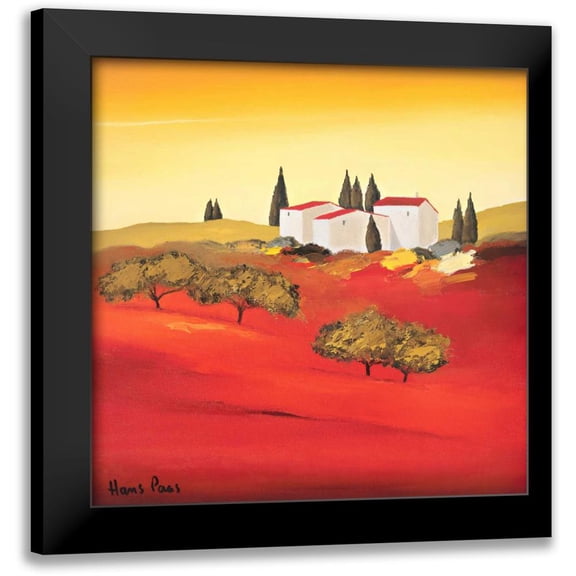 Paus, Hans 12x12 Black Modern Framed Museum Art Print Titled - Tuscan red III