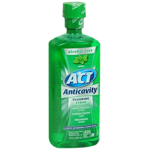 ACT Anticavity Fluoride Rinse Mint 18 oz (Pack of 3)