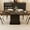 Black, variant on Extendable Dining Table, Rectangle Kitchen Table with Storage Shelf, Modern Dining Room Table, Living Room, Office, Walnut