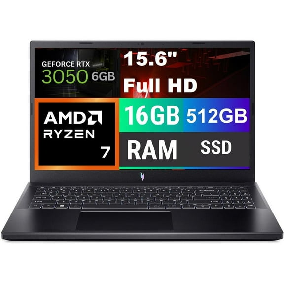 Laptop Gamer Acer Nitro NVIDIA GeForce RTX 3050 UN.38MPE.005 AMD Ryzen 7 16GB RAM 512GB SSD