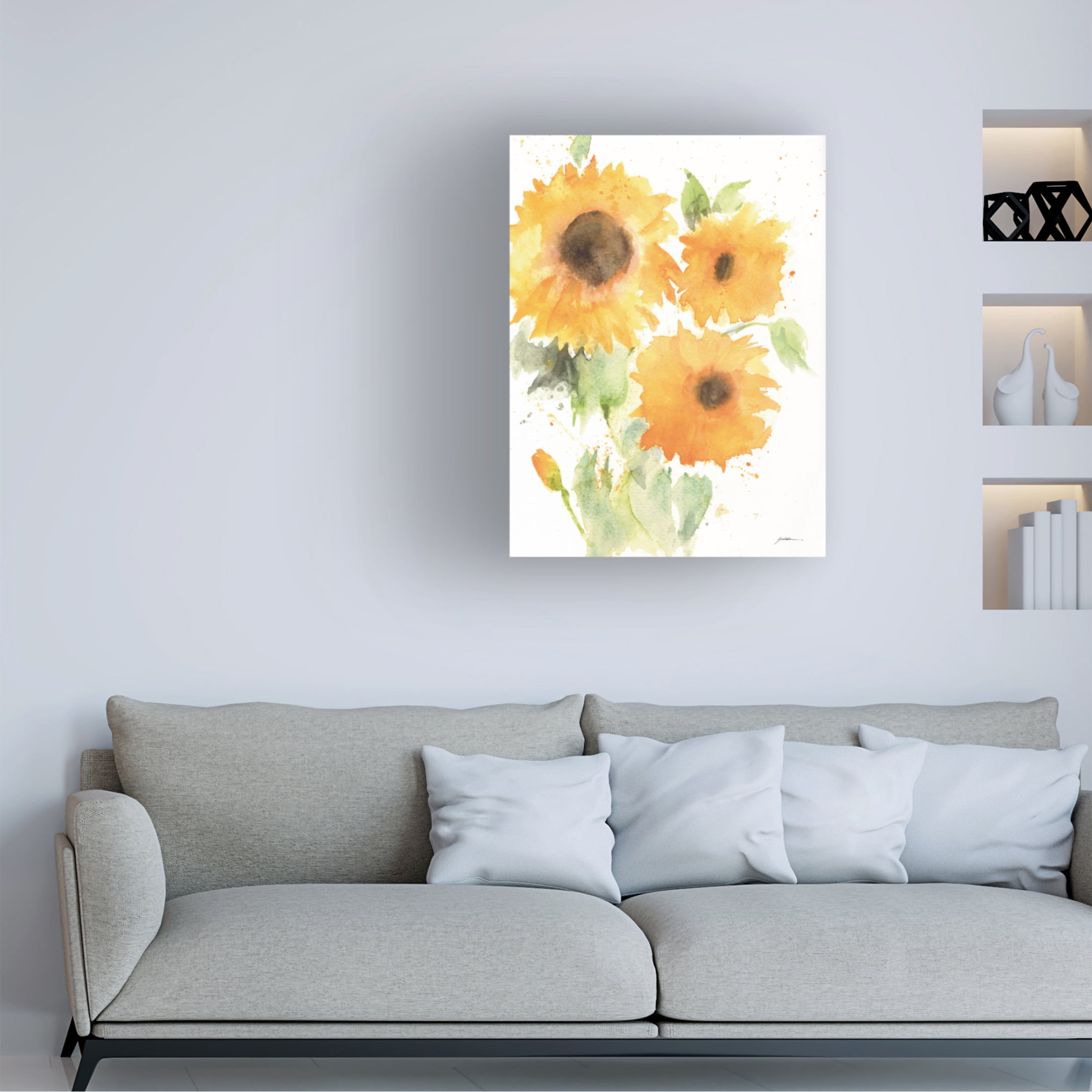 Canvas Wall Art - Sheila Golden 'Sunflower Summer' Wall Art for Living Room, Bedroom, or Office Décor by Trademark Fine Art - 35 x 47 Inches
