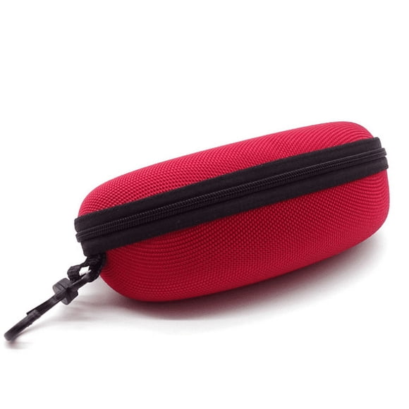 Portable Zipper Sunglasses Case with Clip, Unisex Hard Shell Box Shockproof Protective Travel Eyeglasses Case Glasses Storage Box