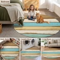 thumbnail image 5 of Round Rugs 6Ft, Farmhouse Teal Brown Round Area Rug Washable Indoor Throw Carpet, Ombre Wooden Pastoral Soft Non Slip Circle Rug for Office Cabinet Home Decor Aesthetic, 5 of 8
