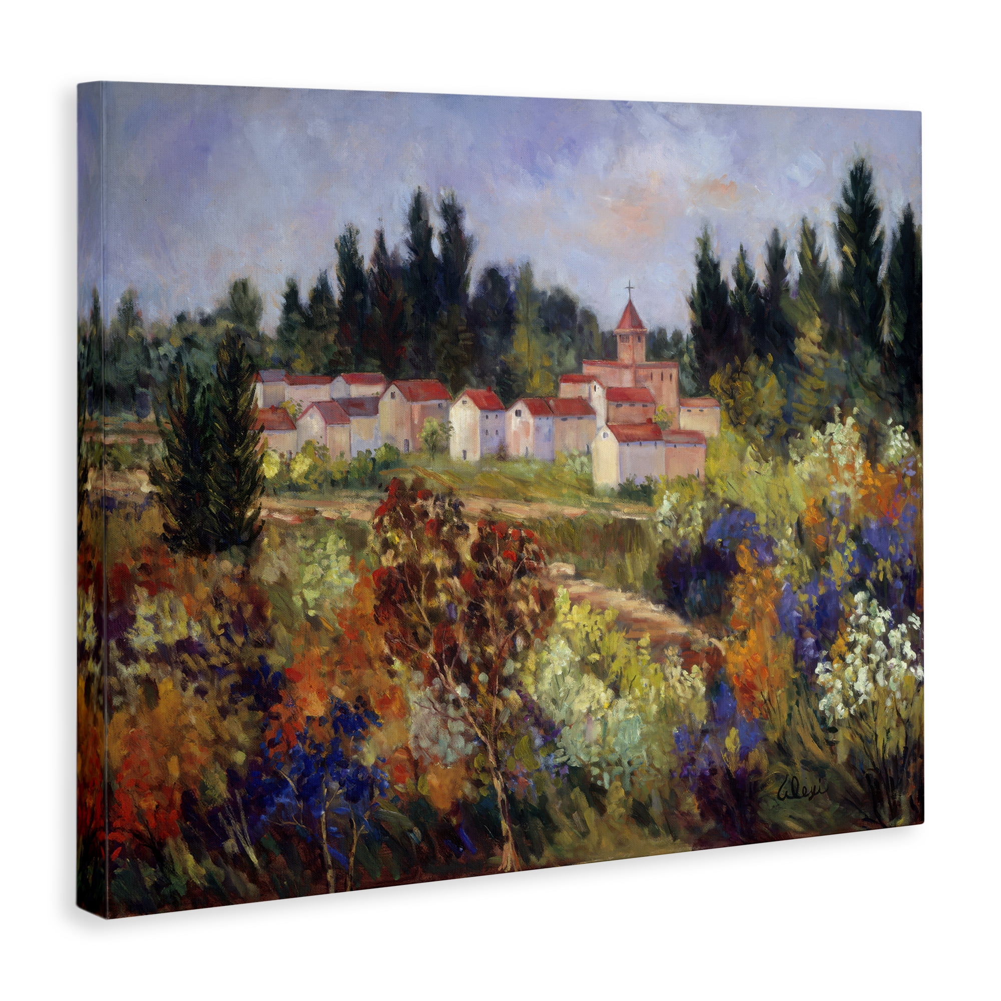 Stupell Industries Tuscan Countryside Garden Landscape & Nature Painting Wrapped Canvas Art Print Wall Art, 20 x 16