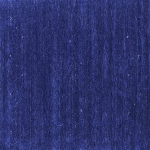 Ahgly Company Machine Washable Indoor Square Abstract Blue Contemporary Area Rugs, 7' Square