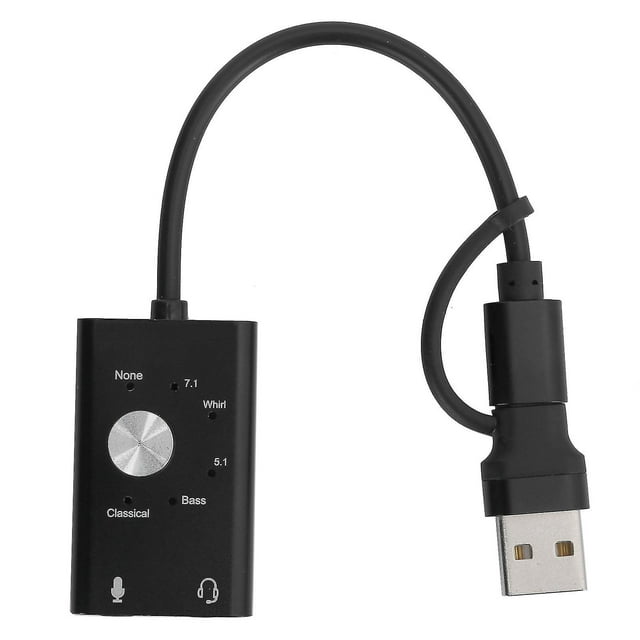 Carte son externe 2 en 1 Type-C vers o 7.1 canaux pour ordinateur portable, adaptateur o USB