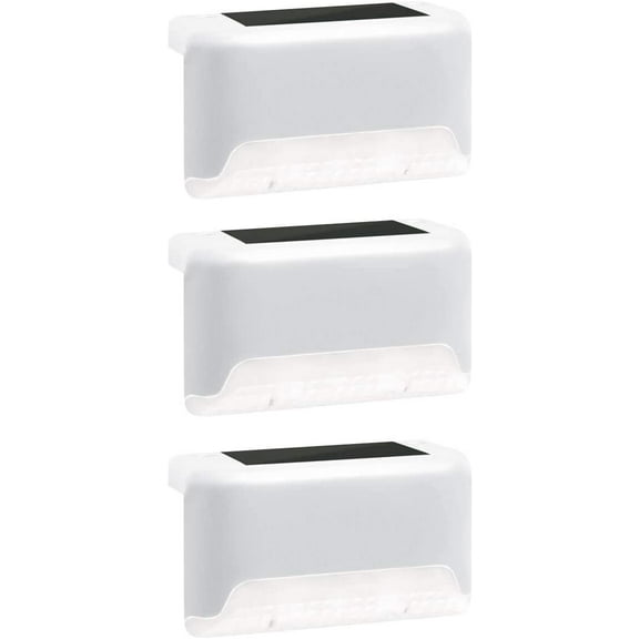 IdeaWorks Small and White Solar-Powered Deck Lights (Set of 3)