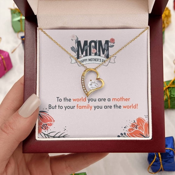 To My Mother Mom Loving Keepsake Special Necklace, A Meaningful Necklace Perfect For Anniversaries, Birthdays, Valentine V7199, White Forever Love Necklace