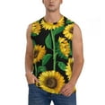 thumbnail image 2 of Goofa Sunflower 1 Printed Men's Sleeveless T-Shirt - Athletic Gym Workout Tank Top for Men - Moisture-Wicking, UPF 30+ Quick-Dry Muscle Tee-Large, 2 of 8