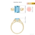 thumbnail image 3 of ANGARA Natural Twist Shank Emerald Cut 3 ct Aquamarine Statement Ring in 14K Yellow Gold for Women (Size-10x8mm) | March Birthstone, Anniversary, Jewelry Gift for Women | Natural Aquamarine Ring, 3 of 7
