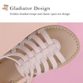 thumbnail image 2 of HOMEHOT Toddler Girl Sandals for Summer Gladiator Cross-tied Zipper Flat Sandals with Strappy Ankle Zipper Toddler 9 Pink, 2 of 6
