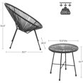 thumbnail image 2 of Songmics 3-Piece Acapulco Patio Furniture Set, Grey, 2 of 7