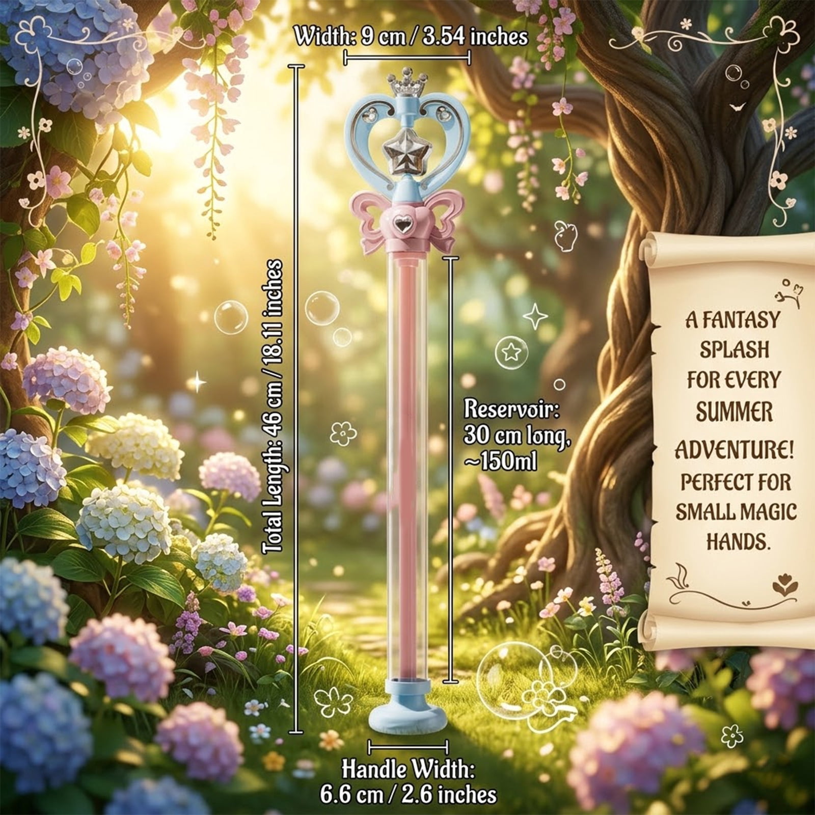 Princess Firework Spinning Water Wand Pull Water Gun, Dual Mode Magic Crown Water Blaster, Summer Outdoor Pool Beach Kids Water Toy