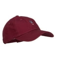 thumbnail image 5 of Mini Patriotic Peace Hand Embroidered Unconstructed Cap - Wine OSFM, 5 of 5