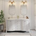 thumbnail image 6 of 60" Fully Assembled Double Sink Bathroom Vanity with Engineered Stone Top, Ceramic Sink, Hand Paint, 6 of 11