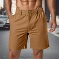 thumbnail image 2 of LIIPEE Men Shorts Casual Solid Color Knee Length Shorts Male Stylish Buttons Shorts With Deep Pockets Spring Summer Outdoor Activities Comfortable Soft Breathable Daily Beach Shorts,Brown3610,XXXL, 2 of 4