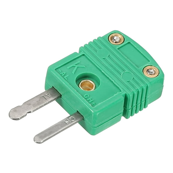 K Type Thermocouple Wire Connectors Male Plug Adapter High Temperature 220゜C(428゜F) Green