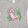 thumbnail image 4 of Inktastic Axolotl Unicorn with Rainbow Tail, Bubbles and Seaweed. Girls Toddler Dress, 4 of 5