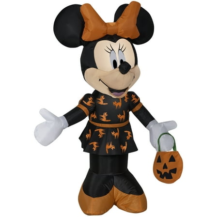 Gemmy Airblown Inflatable Minnie in Black and Orange Dress Disney, 3.5 ft Tall, Multicolored