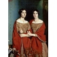 thumbnail image 2 of Chasseriau, Theodore 14x18 White Modern Wood Framed Museum Art Print Titled - The Two Sisters, 2 of 4