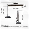 thumbnail image 5 of Patio Umbrella | 9'x11' Cantilever Outdoor Shade for Patio Backyard, Gray, UPF 50+, Base Not Included |Aluminum|Rectangle, 5 of 15