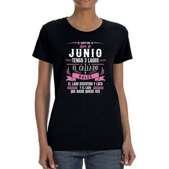 June Girl Spanish Quote Shaped T-Shirt Women -Smartprints Designs, Female Large