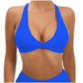 thumbnail image 2 of Women's Sports Bras Printing Gathered Together Large Size Daily Bra Underwear No Rims Sports Bra Blue M, 2 of 3