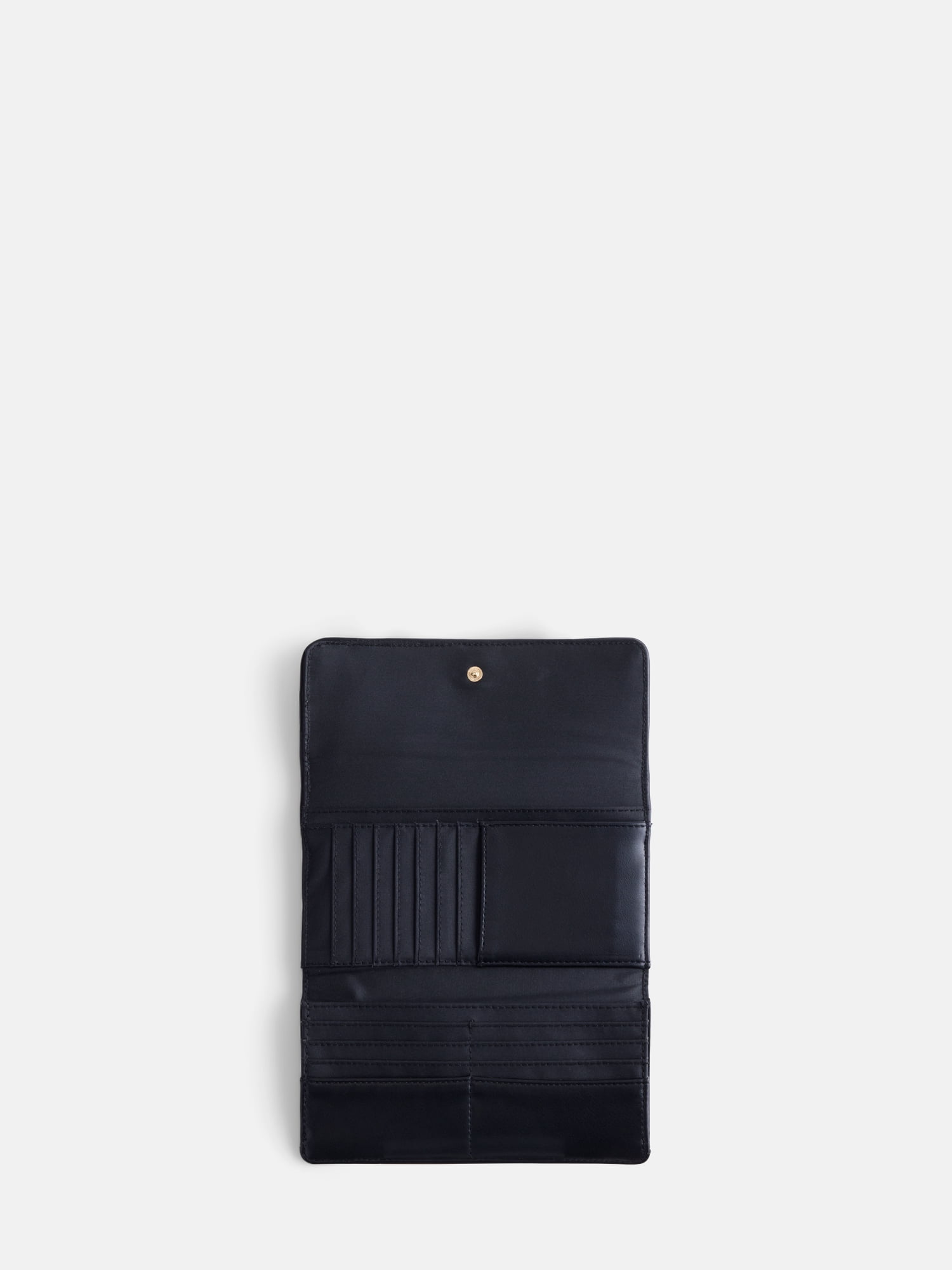 Scenario Women's Woven Faux Leather Clutch Wallet, Black