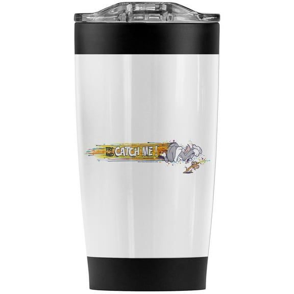 Tom And Jerry/Try And Catch Me! Stainless Steel Tumbler 20 oz Coffee Travel Mug/Cup, Vacuum Insulated & Double Wall with Leakproof Sliding Lid | Great for Hot Drinks and Cold Beverages