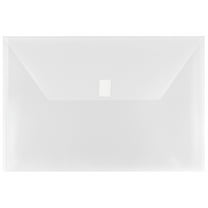 JAM Paper Plastic Envelopes with Hook & Loop Closure, Legal Booklet, 9 3/4 x 14 1/2, Clear, 3/Pack