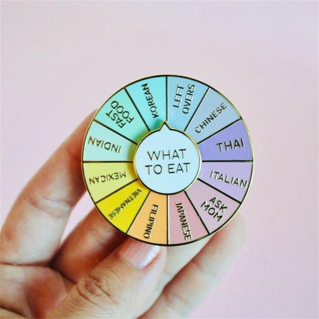 Ganfancp What Toeat Spinning Pin Foodie Pin | Interactive Pin | 1Pc Esmalte Pin Artículos En Liquidación 1X Alfileres