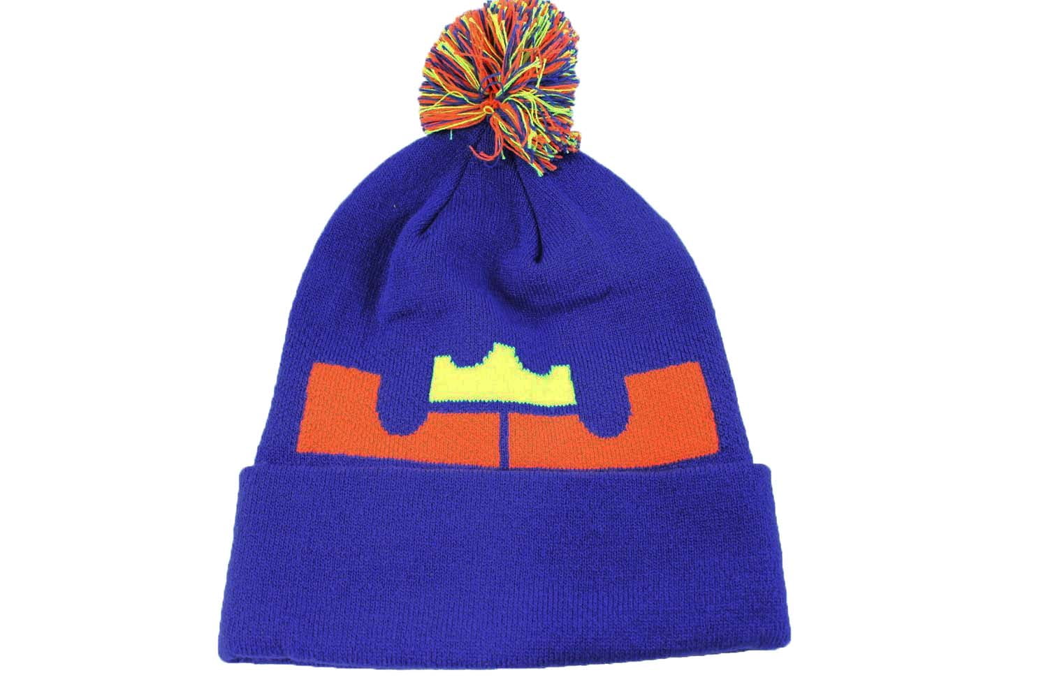 Nike Adult Unisex LeBron James Pom 2 Beanie HatGame Royal/Volt