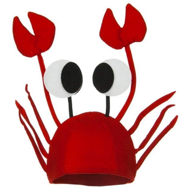 Sombrero novedoso para hombres y mujeres 3D langosta cangrejo cangrejo mariscos sombrero con clips (cangrejo)