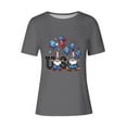 thumbnail image 4 of Tops de Ajuste Suelto para las Mujeres Sudadera Casual Impresa Manga Corta Cuello Redondo Superior, Poliéster, 4 of 4