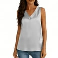 thumbnail image 7 of BLVB Womens Silk Satin Tank Tops V Neck Casual Cami Sleeveless Camisole Work Blouses Summer Dressy Basic Tank Shirt, 7 of 7