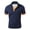 02#Navy, variant on Men's Contrast Trim Short Sleeve Polo Shirt Breathable Mesh Fabric Casual Summer Golf Pullover Top