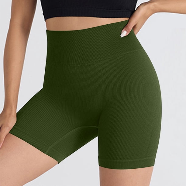 mfyjkho Pantalones Deportivos Cómodos Para Mujer, Pantalones Cortos De Fitness, Pantalones De Compresión De Cintura Alta, Pantalones Ajustados Y Transpirables, Pantalones Cortos De Yoga. M