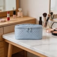 thumbnail image 5 of Deeceymbur Blue Polka Dot Toiletry Bag Portable Waterproof Cosmetic Storage Pouch Multifunctional Organizer for Travel Daily Use, 5 of 7