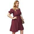 thumbnail image 6 of Summer Dresses for Women Maxi Dress Plus Size Dress Solid Color Leaky Shoulder Dress Business Wear, 6 of 6