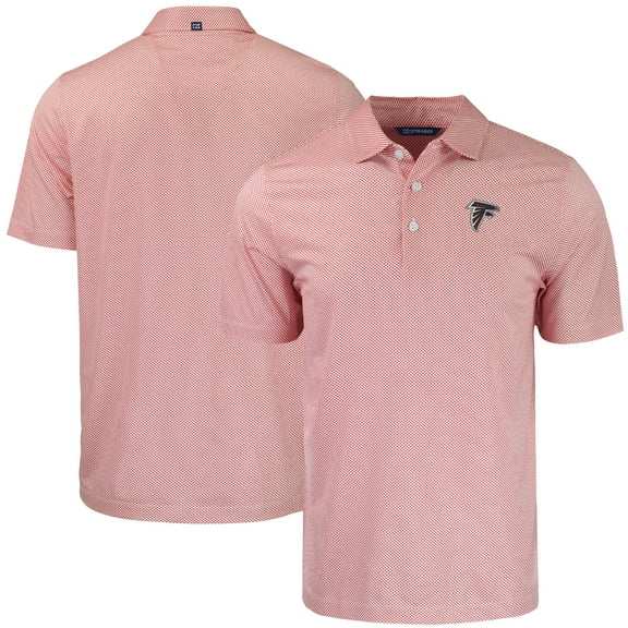 Men's Cutter & Buck Red Atlanta Falcons  Pike Eco Symmetry Print Stretch Recycled Polo
