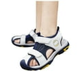 thumbnail image 3 of Linfrsh Toddler Boy Sandals,Girls Sandals Closed Toe Athletic Sandals Sporty Summer Active Shoes for Outdoor Trendy Little Kid-Big Kid(White,Size 12), 3 of 8