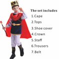 thumbnail image 2 of Disfraz de Príncipe para niños, conjunto de 7 piezas para Halloween, ropa de rey, fiesta de Carnaval, 2 of 4
