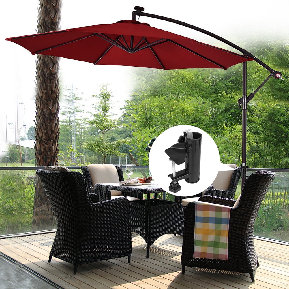 Steel Parasol Holder Balcony Umbrella Stand for Square Railing