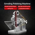 thumbnail image 4 of Amdohai Mini Grinding Polishing Machine Forward Reverse Turning Belt Machine Table Sand Belt Machine Double Adjusting Belt Wheel DIY Sand Belt Machine Stainless Steel Aluminum Metal Utility Grinding, 4 of 7