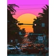 thumbnail image 2 of Orozco, Danner 15x18 Gold Ornate Wood Framed with Double Matting Museum Art Print Titled - Sunset Vaporwave 3, 2 of 4