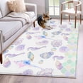 thumbnail image 5 of Area Rug 48×72in, Ocean Seahorse Conch Shell Floor Carpet Living Room Rug, Underwater World Mermaid Scale Gradient Non-Slip Welcome Mat Indoor Rugs for Bedroom Dining Room, 5 of 9