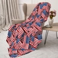 thumbnail image 3 of Sikiie America Flags1 Cozy Flannel Fleece Throw Blanket: Lightweight & Thick for All Seasons - Perfect for Women, Men, & Kids"50"x40", 3 of 6