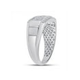 thumbnail image 3 of 14kt White Gold Mens Round Diamond Wedding Band Ring 1 Cttw, 3 of 4