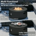 thumbnail image 5 of Wakeyard 32.5 inch Round Propane Fire Pit Table, 50000 BTU, Includes Lava Rock,Black, 5 of 9